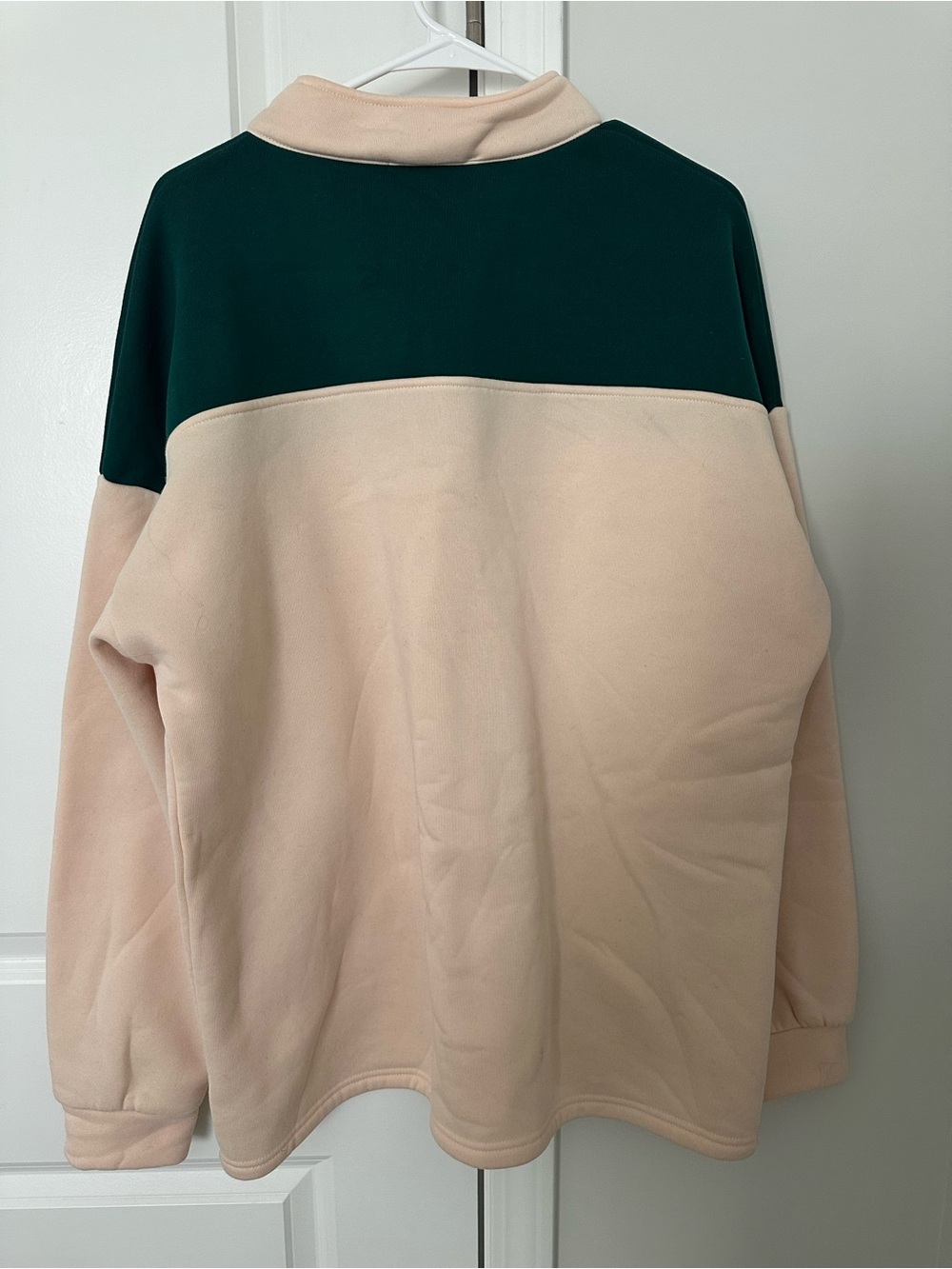 Alaska The Last Frontier Quarter Zip Sweatshirt |Green and Cream Color Block 2XL - Picture 5 of 8